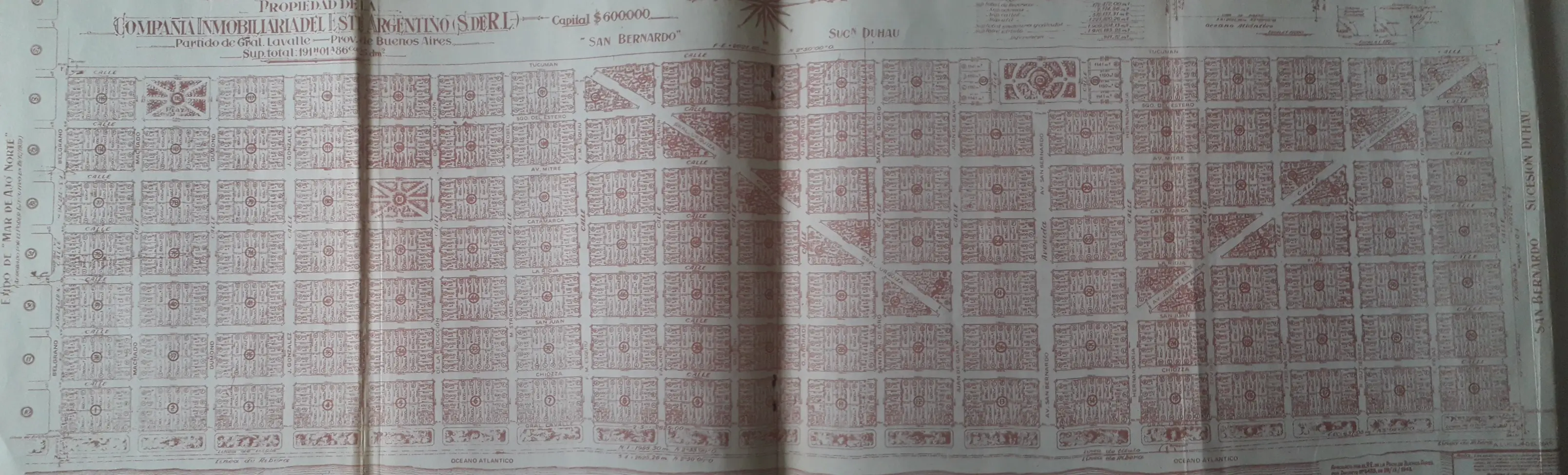 Plano fundacional histórico de San Bernardo